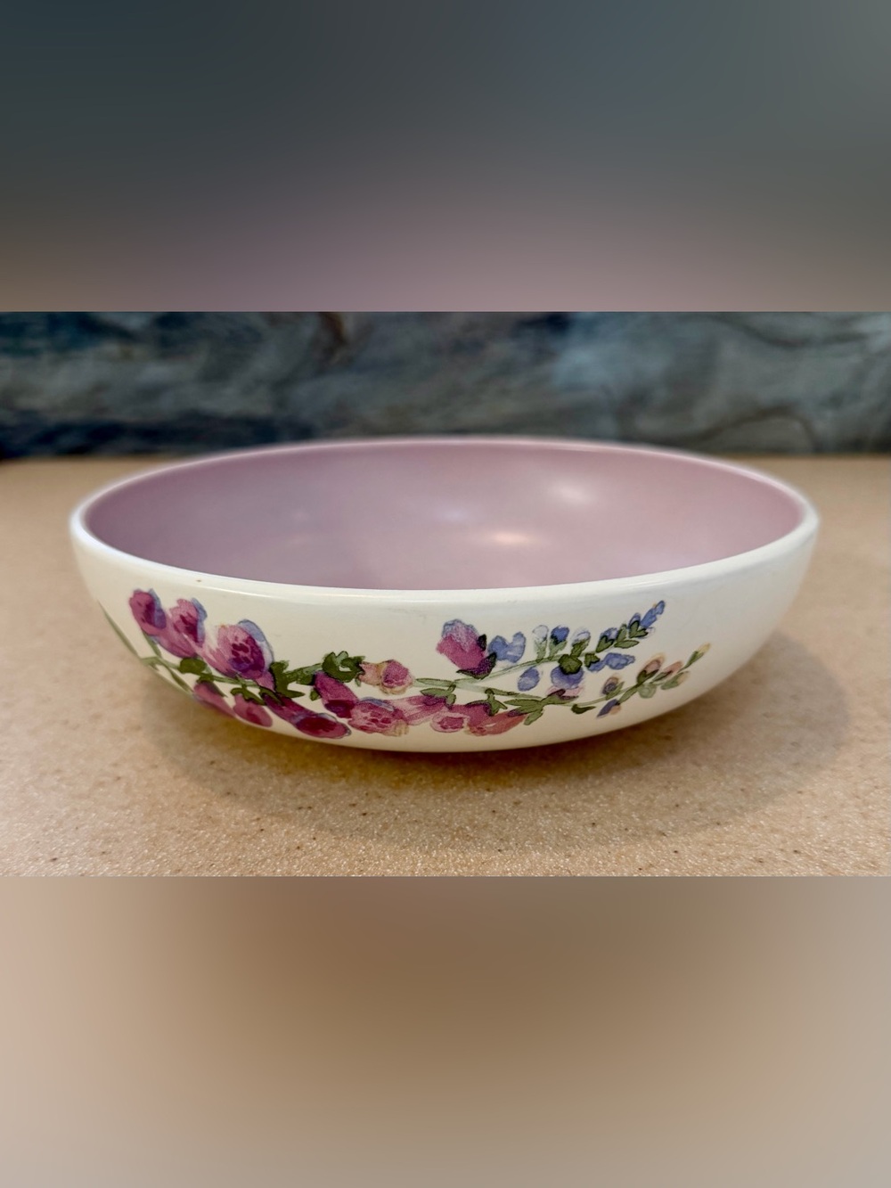Vintage Pfaltzgraff Bowl Cape May Floral Lavender Purple